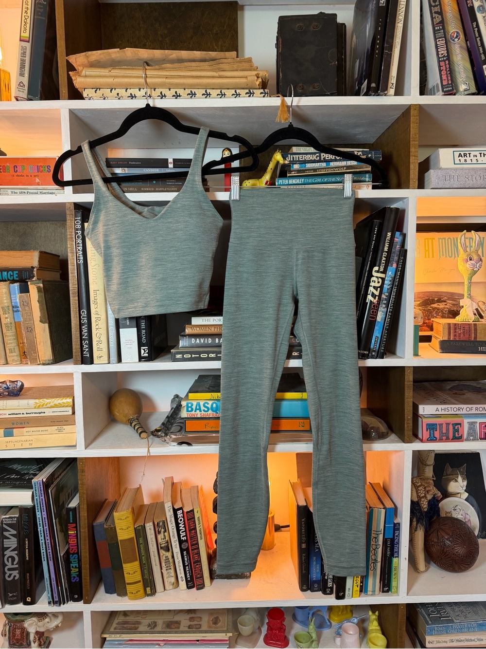 Lululemon Align Sef Heather Sage Green Legging & Crop Tank Set